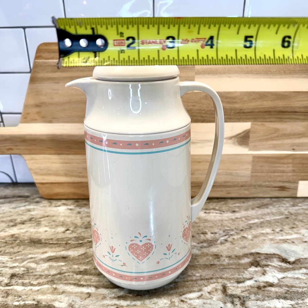 Vintage Corning Thermique Carafe Forever Yours Pink Hearts – Glass‑Lined - Picture 8 of 12